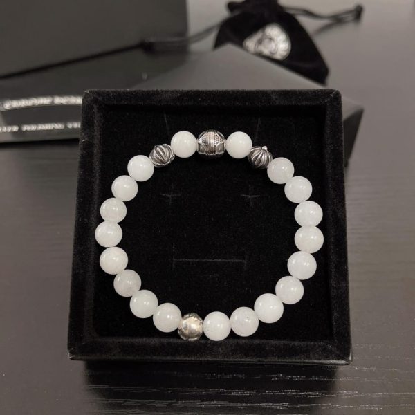 replica,repliche,fake,1:1,earrings,bracelet,ring,jewelry Bracciale naturale con cuori cromati