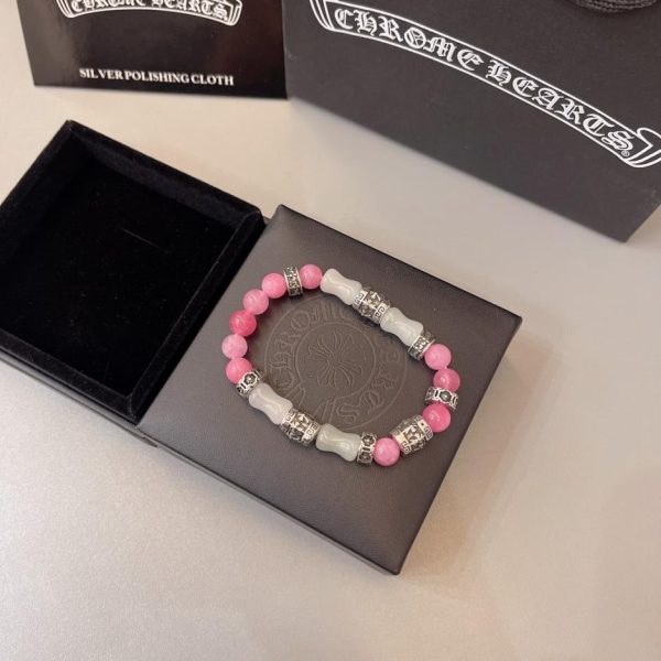 replica,repliche,fake,1:1,earrings,bracelet,ring,jewelry Bracciale naturale con cuori cromati