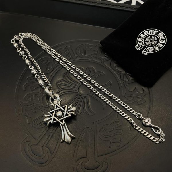 replica,repliche,fake,1:1,earrings,bracelet,ring,jewelry Collana laterale multielemento retrò Chrome Hearts