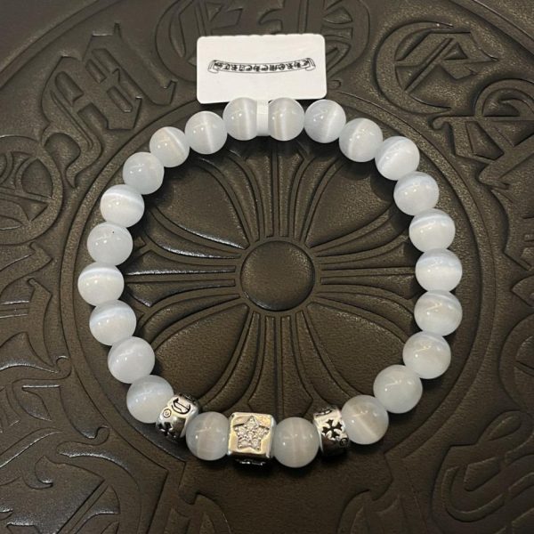 replica,repliche,fake,1:1,earrings,bracelet,ring,jewelry Bracciale multielemento vintage Chrome Hearts opale bianco