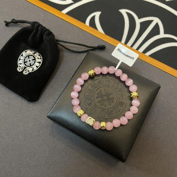 replica,repliche,fake,1:1,earrings,bracelet,ring,jewelry Bracciale Multielemento Cromato Cuori Rosa Occhio di Gatto