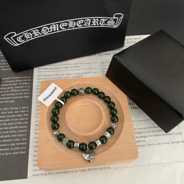 replica,repliche,fake,1:1,earrings,bracelet,ring,jewelry Bracciale multi-elemento vintage Chrome Hearts in agata verde