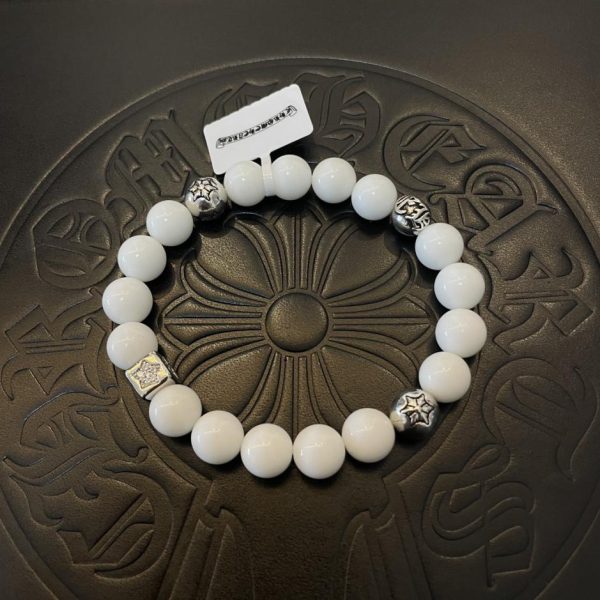 replica,repliche,fake,1:1,earrings,bracelet,ring,jewelry Bracciale Chrome Hearts retrò multielemento in agata bianca