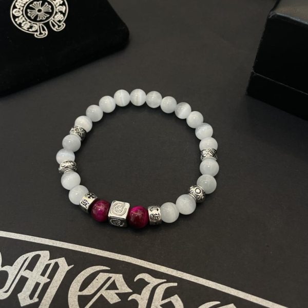 Bracciale retrò multi-elemento Chrome Hearts in opale bianco