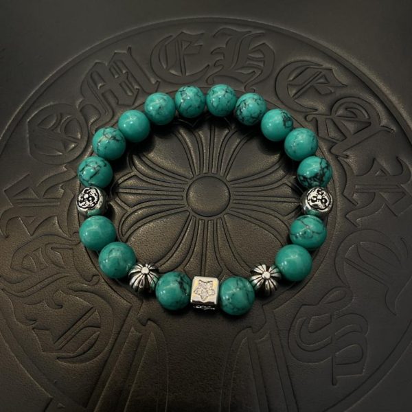 replica,repliche,fake,1:1,earrings,bracelet,ring,jewelry Bracciale turchese multi-elemento vintage Chrome Hearts