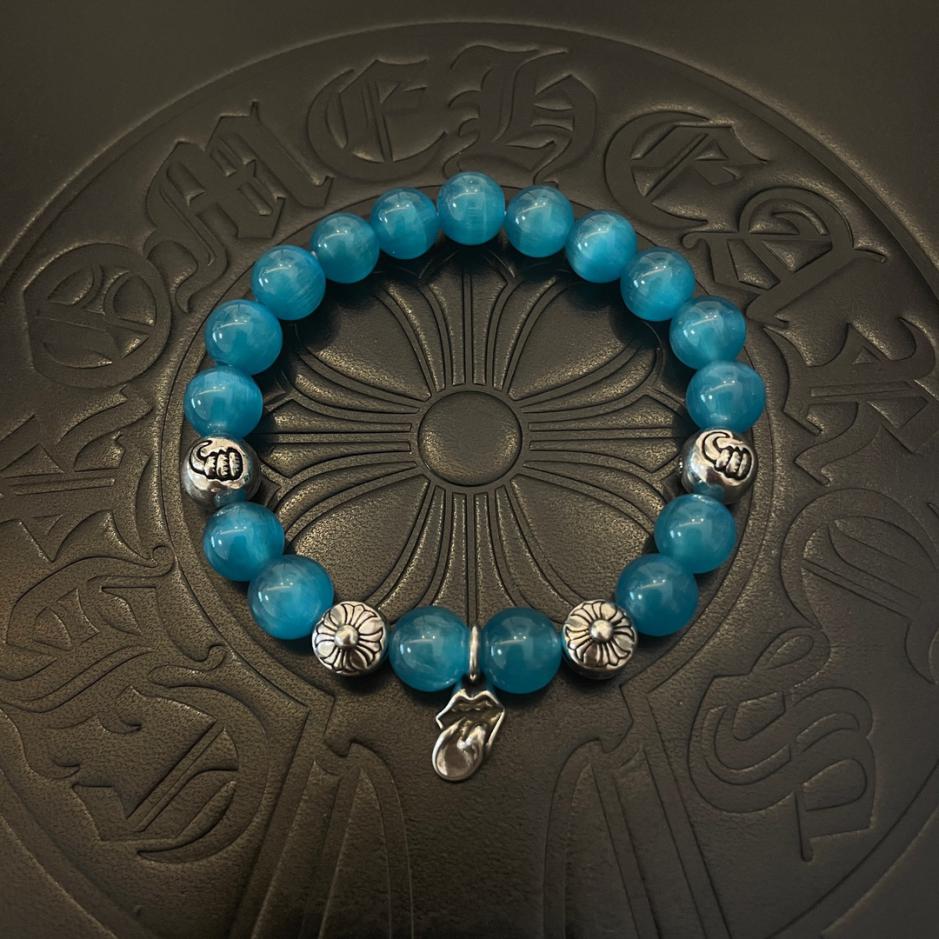 replica,repliche,fake,1:1,earrings,bracelet,ring,jewelry Bracciale Chrome Hearts in opale blu replica,repliche,fake,1:1,earrings,bracelet,ring,jewelry Bracciale Chrome Hearts in opale blu