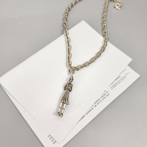 Collana scheletro di cuori cromati