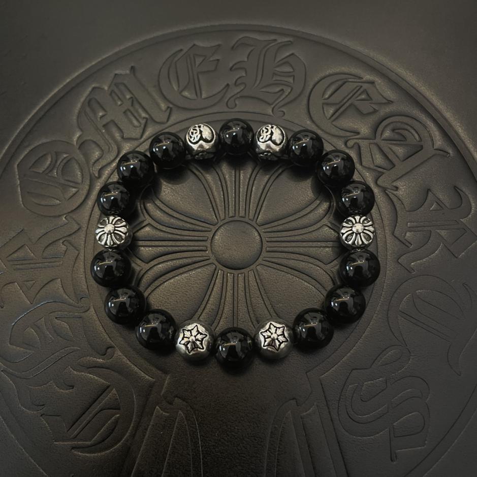 replica,repliche,fake,1:1,earrings,bracelet,ring,jewelry Bracciale vintage multi-elemento Chrome Hearts in onice nero replica,repliche,fake,1:1,earrings,bracelet,ring,jewelry Bracciale vintage multi-elemento Chrome Hearts in onice nero
