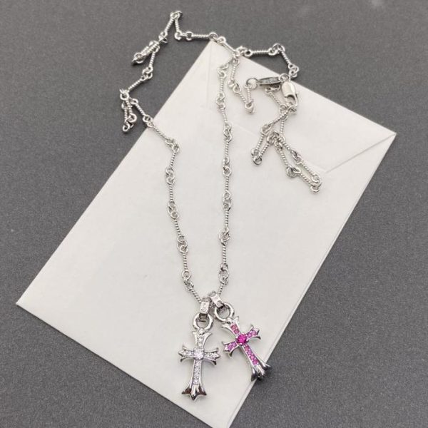 replica,repliche,fake,1:1,earrings,bracelet,ring,jewelry Cuori cromati, diamante bianco, doppia croce