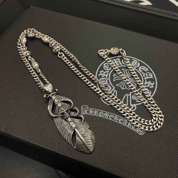 replica,repliche,fake,1:1,earrings,bracelet,ring,jewelry Collana laterale multielemento retrò Chrome Hearts