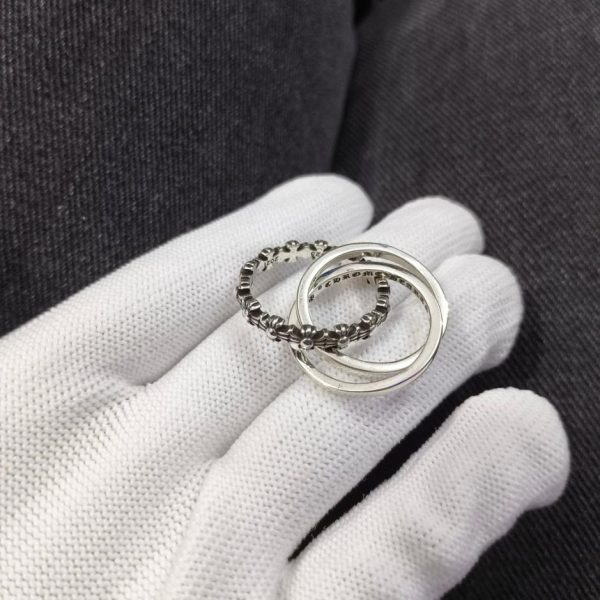 replica,repliche,fake,1:1,earrings,bracelet,ring,jewelry Anello in argento a tre fasce Chrome Hearts