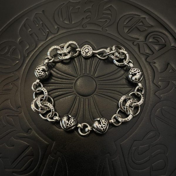 replica,repliche,fake,1:1,earrings,bracelet,ring,jewelry Bracciale Love con cuori cromati