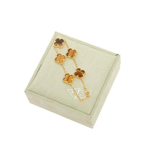 replica,repliche,fake,1:1,earrings,bracelet,ring,jewelry [Versione di alta qualità] Bracciale con quadrifoglio (0EF3)