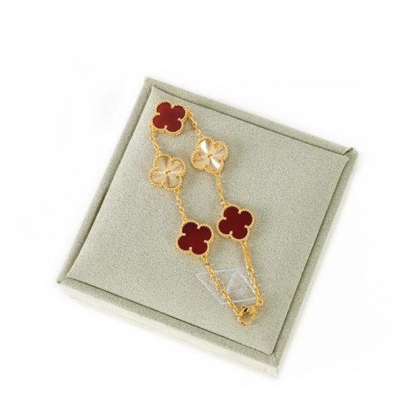 replica,repliche,fake,1:1,earrings,bracelet,ring,jewelry [Versione di alta qualità] Bracciale con quadrifoglio (46CE)