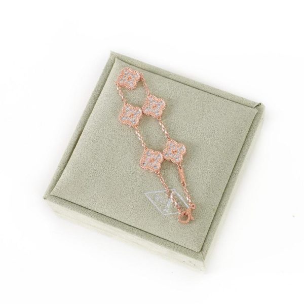 replica,repliche,fake,1:1,earrings,bracelet,ring,jewelry [Versione di alta qualità] Bracciale con quadrifoglio (F5E5)