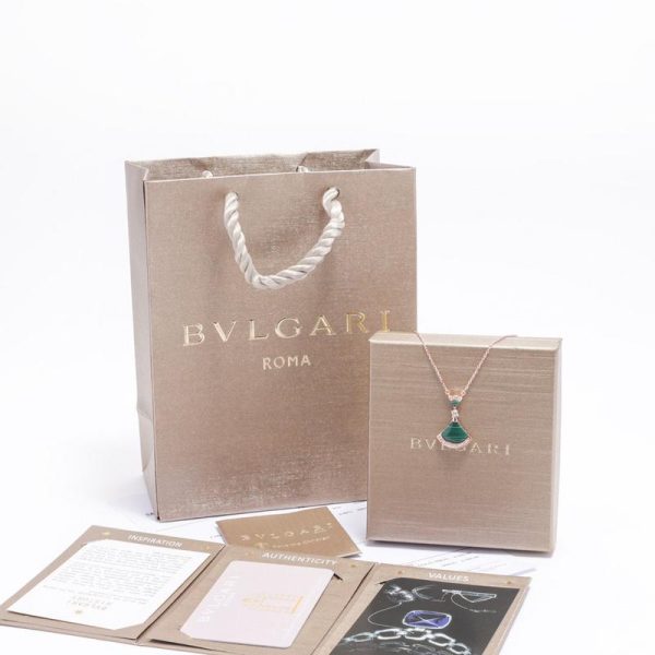 replica,repliche,fake,1:1,earrings,bracelet,ring,jewelry [Versione di alta qualità] Collana con pendente a forma di ventaglio BVLGARI V (6A9E)