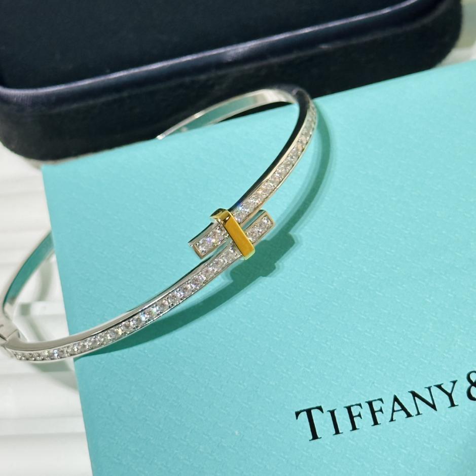 replica,repliche,fake,1:1,earrings,bracelet,ring,jewelry Bracciale bicolore con diamanti Tiffany