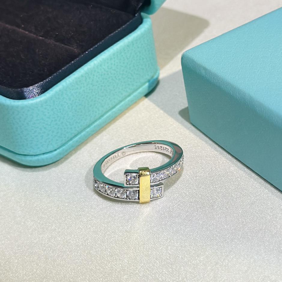 replica,repliche,fake,1:1,earrings,bracelet,ring,jewelry Anello Tiffany con diamanti bicolore