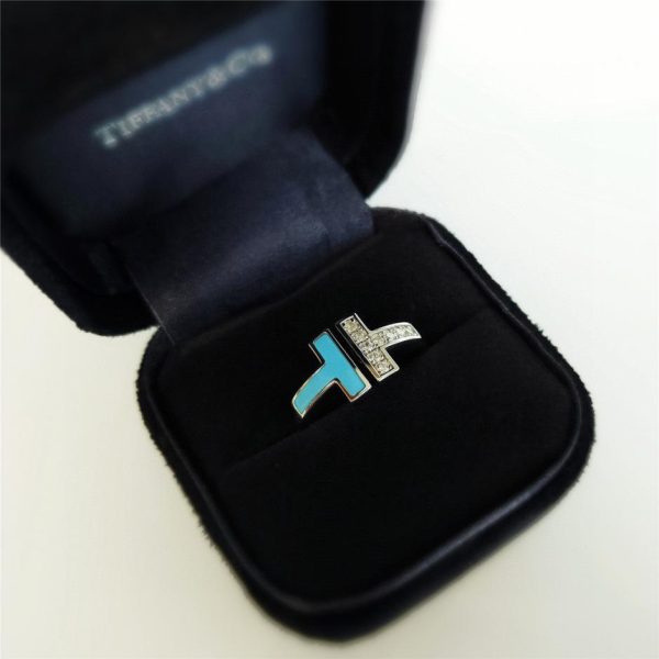 replica,repliche,fake,1:1,earrings,bracelet,ring,jewelry Tiffany T metà diamante metà turchese