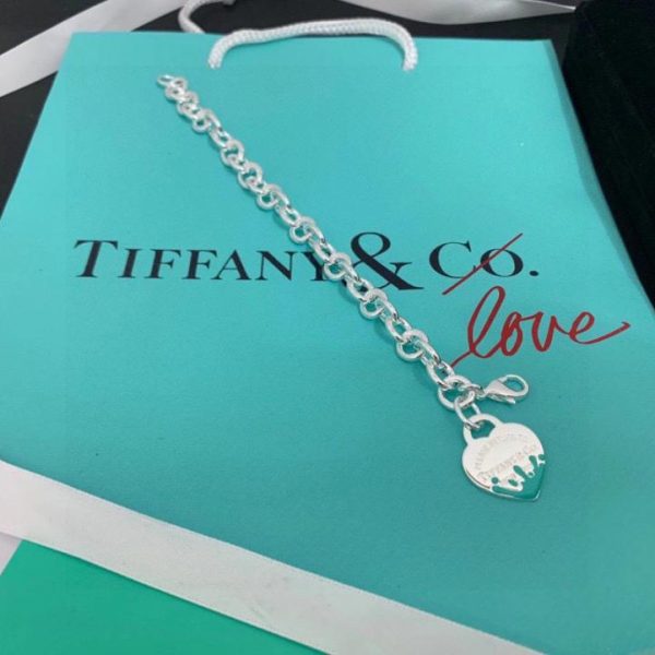 replica,repliche,fake,1:1,earrings,bracelet,ring,jewelry Bracciale con pendente in argento sterling Tiffany Heart