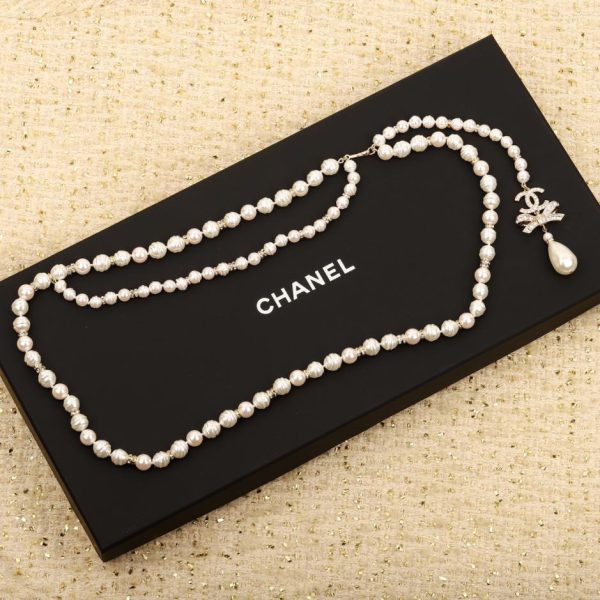 replica,repliche,fake,1:1,earrings,bracelet,ring,jewelry Catena in vita con perle e fiocco Chanel23