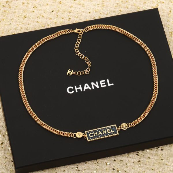 replica,repliche,fake,1:1,earrings,bracelet,ring,jewelry Collana quadrata blu denim Chanel