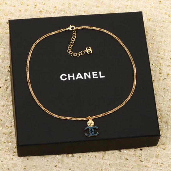 replica,repliche,fake,1:1,earrings,bracelet,ring,jewelry Collana doppia C in denim Chanel