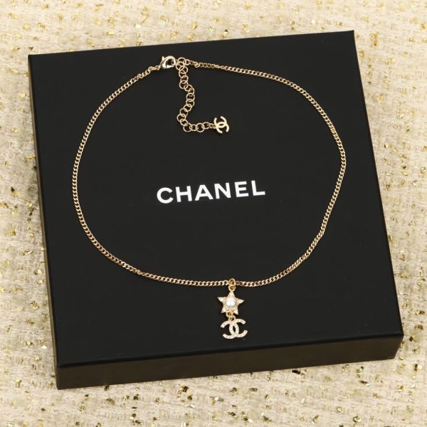 replica,repliche,fake,1:1,earrings,bracelet,ring,jewelry Ultima collana doppia C con stella a cinque punte di Chanel