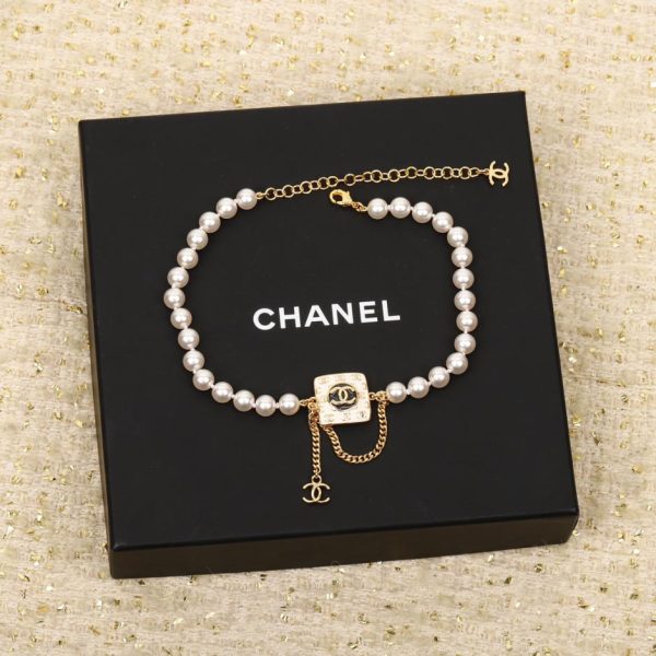 replica,repliche,fake,1:1,earrings,bracelet,ring,jewelry Doppio girocollo Chanel con perle quadrate