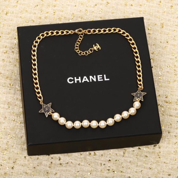 replica,repliche,fake,1:1,earrings,bracelet,ring,jewelry Girocollo con stella a cinque punte, cielo stellato, perle Chanel