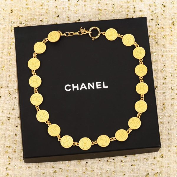 replica,repliche,fake,1:1,earrings,bracelet,ring,jewelry Girocollo con moneta d’oro di Chanel