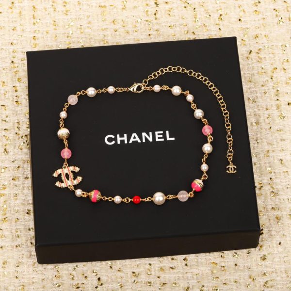 replica,repliche,fake,1:1,earrings,bracelet,ring,jewelry Collana di perle rosa Chanel