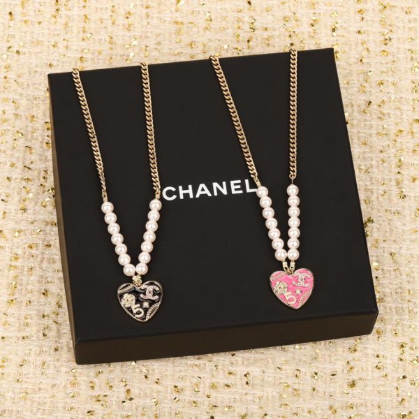 replica,repliche,fake,1:1,earrings,bracelet,ring,jewelry Collana di perle d’amore gocciolanti smaltate Chanel