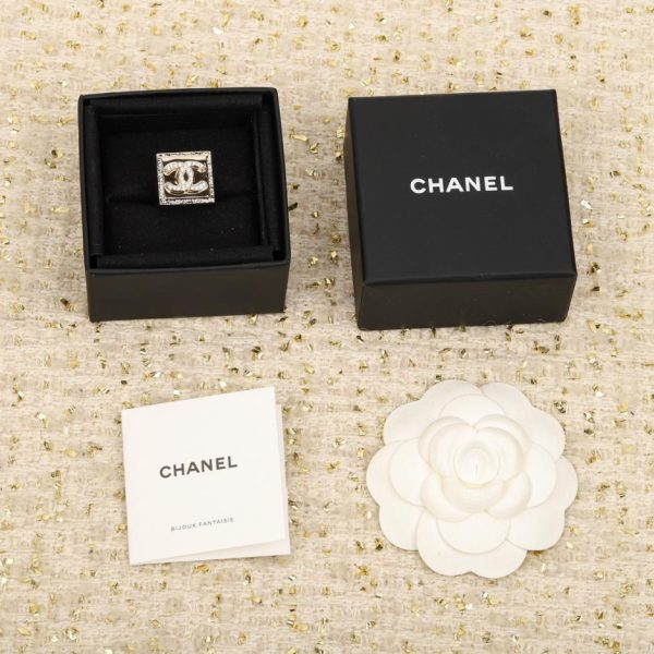 replica,repliche,fake,1:1,earrings,bracelet,ring,jewelry Anello doppia C quadrato Chanel