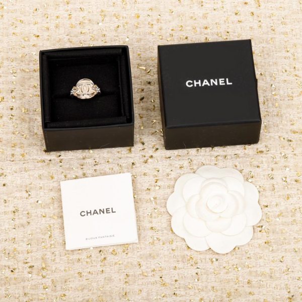 replica,repliche,fake,1:1,earrings,bracelet,ring,jewelry Anello Chanel doppia C con stella rotonda