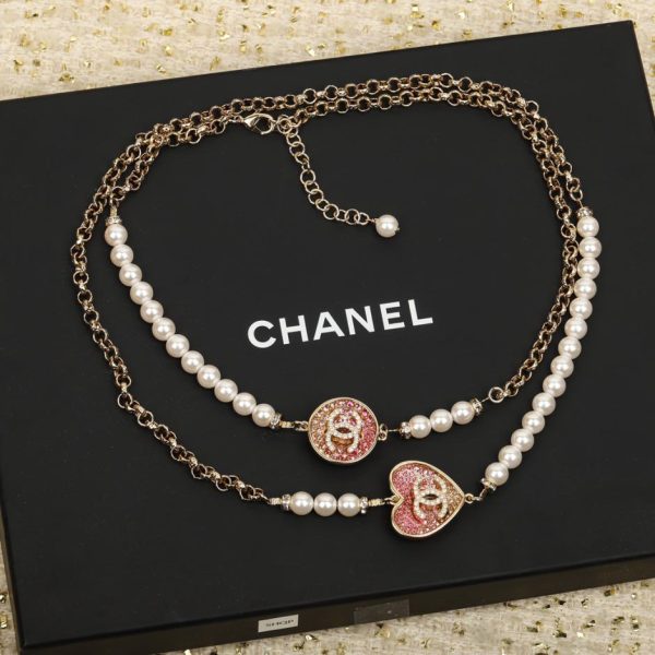 replica,repliche,fake,1:1,earrings,bracelet,ring,jewelry Catena di maglione Love Chanel 23P con diamanti pieni