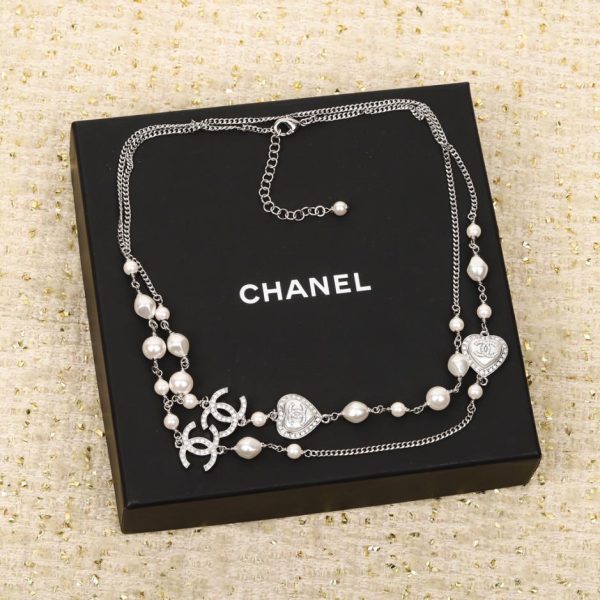 replica,repliche,fake,1:1,earrings,bracelet,ring,jewelry Catena di maglioni di perle a cuore Chanel