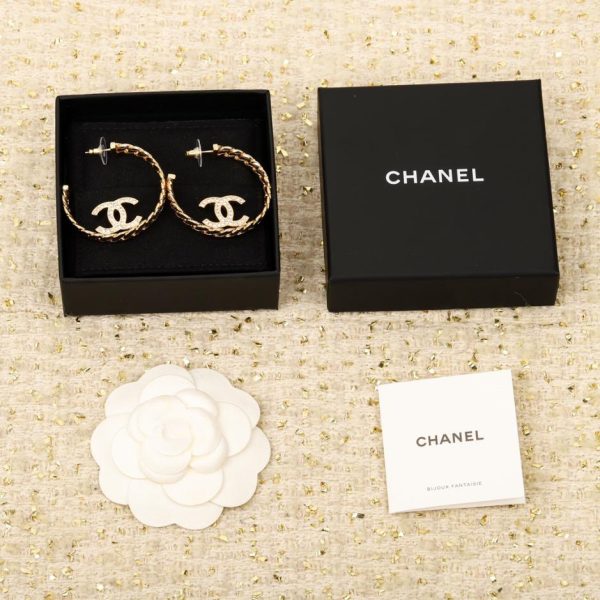 replica,repliche,fake,1:1,earrings,bracelet,ring,jewelry Orecchini doppia c a catena Chanel