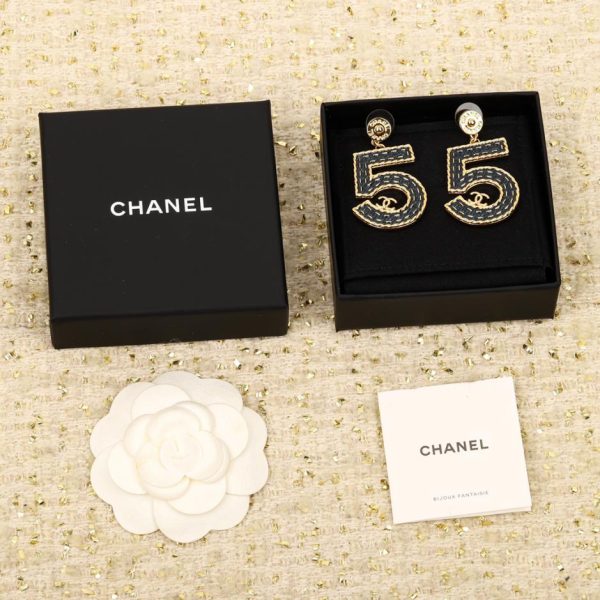 Orecchini Chanel doppia c in denim taglia 5