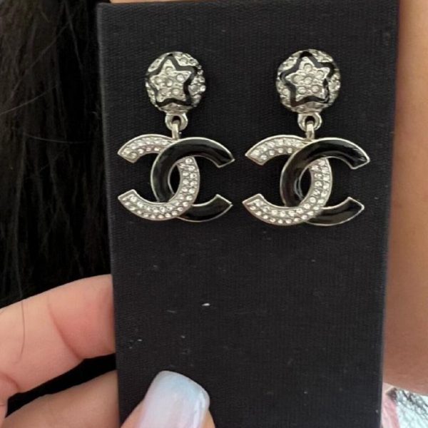 replica,repliche,fake,1:1,earrings,bracelet,ring,jewelry Orecchini Chanel doppia C stella a cinque punte