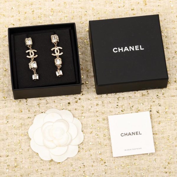 replica,repliche,fake,1:1,earrings,bracelet,ring,jewelry Orecchini Chanel doppia c con diamanti