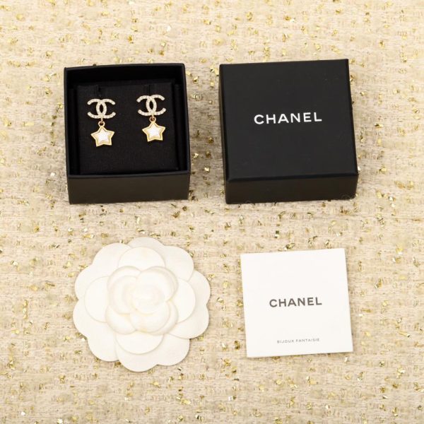 replica,repliche,fake,1:1,earrings,bracelet,ring,jewelry Orecchini Chanel doppia C stella a cinque punte