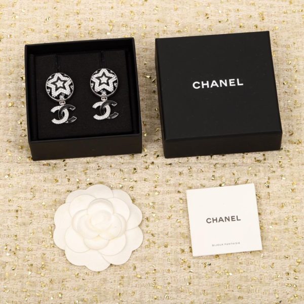 replica,repliche,fake,1:1,earrings,bracelet,ring,jewelry Orecchini Chanel doppia C stella a cinque punte