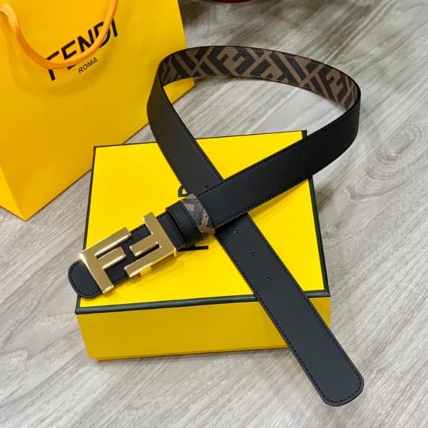 replica,repliche,fake,1:1,earrings,bracelet,ring,jewelry Cintura reversibile a doppio passante FENDI larga 3,0 cm