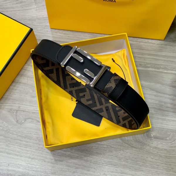 replica,repliche,fake,1:1,earrings,bracelet,ring,jewelry Cintura reversibile a doppio passante FENDI larga 3,0 cm