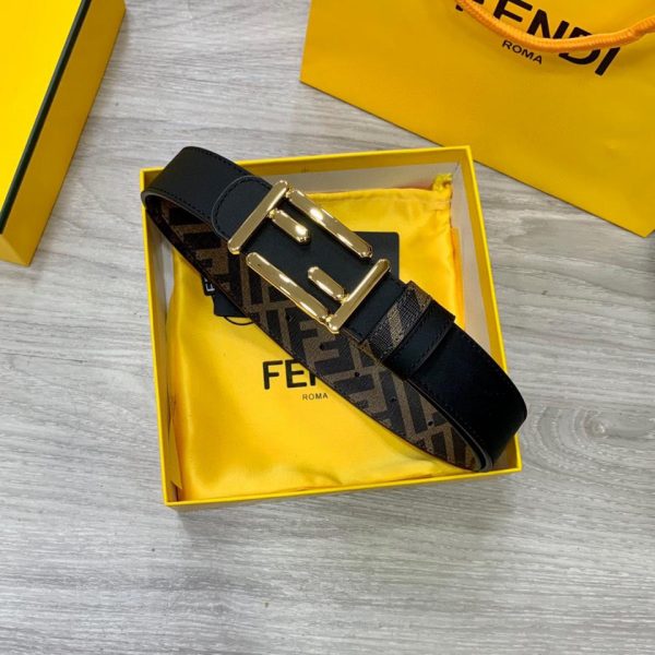 replica,repliche,fake,1:1,earrings,bracelet,ring,jewelry Cintura reversibile a doppio passante FENDI larga 3,0 cm