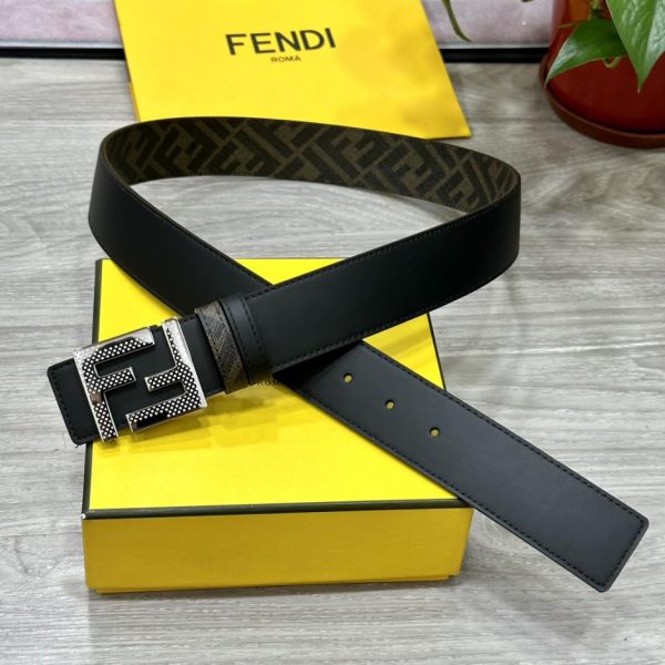 replica,repliche,fake,1:1,earrings,bracelet,ring,jewelry Cintura reversibile FENDI a doppio passante larga 4,0 cm