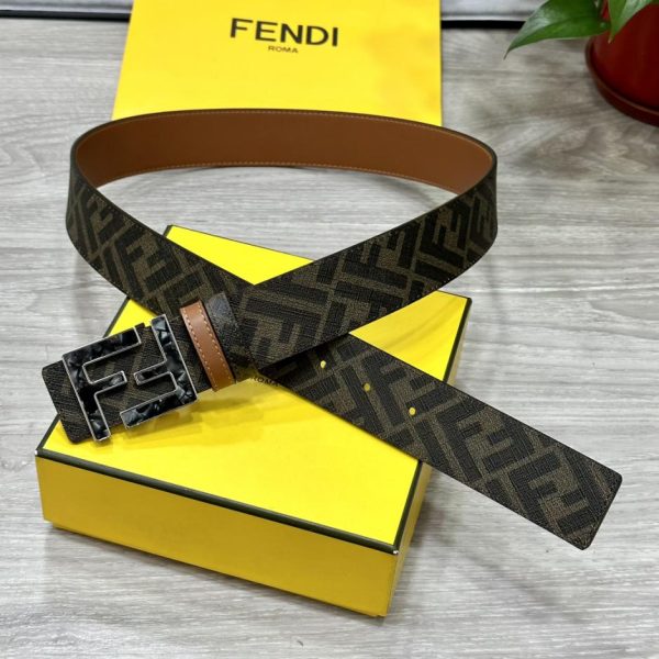 replica,repliche,fake,1:1,earrings,bracelet,ring,jewelry Cintura reversibile FENDI a doppio passante larga 4,0 cm