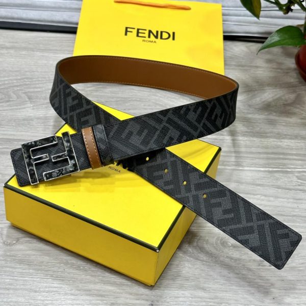 replica,repliche,fake,1:1,earrings,bracelet,ring,jewelry Cintura reversibile FENDI a doppio passante larga 4,0 cm