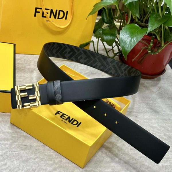 replica,repliche,fake,1:1,earrings,bracelet,ring,jewelry Cintura reversibile FENDI a doppio passante larga 4,0 cm